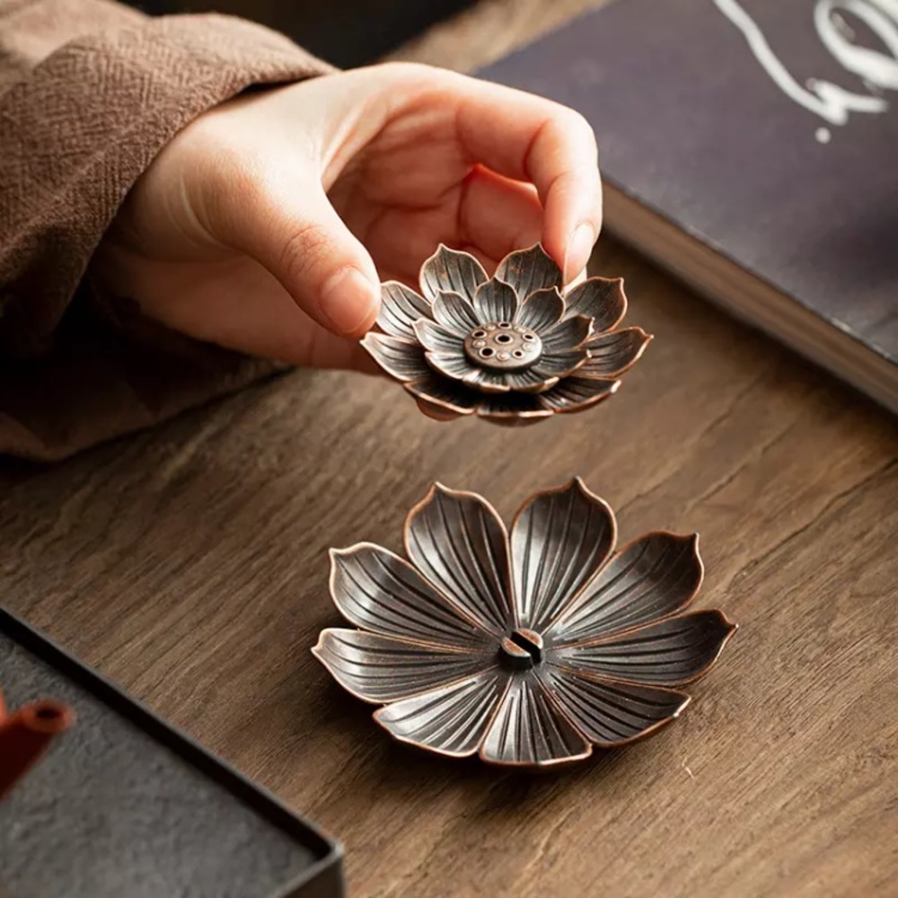 New! Bronze Lotus Cone Incense Holder - Picture 6 of 14